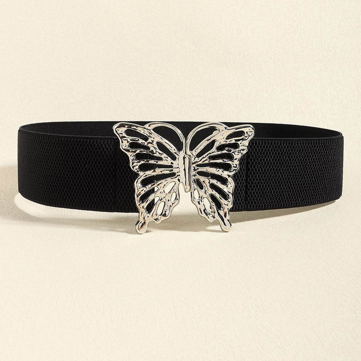 Butterfly Alloy Buckle Elastic Belt - Delanoir