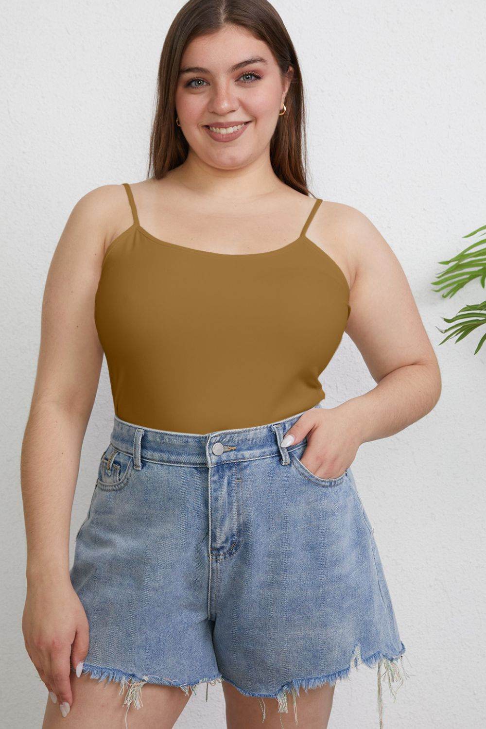 Basic Bae Full Size Round Neck Slim Cami - Delanoir