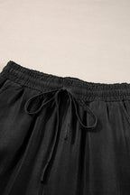 Drawstring Wide Leg Jeans - Delanoir