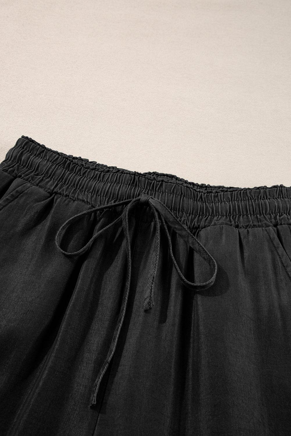 Drawstring Wide Leg Jeans - Delanoir