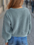 Tied Dropped Shoulder Long Sleeve Cardigan - Delanoir