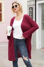 Open Front Long Sleeve Cardigan - Delanoir