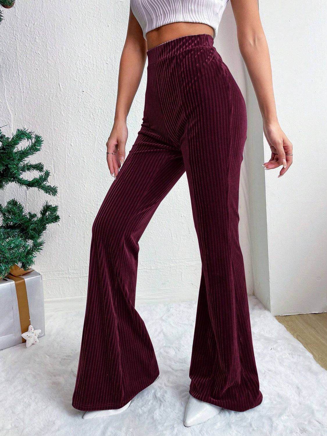High Waist Flare Pants - Delanoir
