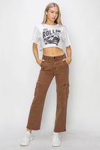 Risen Full Size High Rise Cargo Jeans - Delanoir