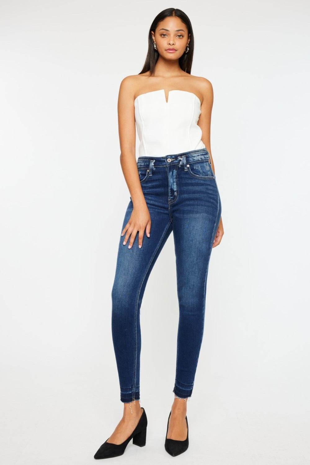 Kancan Full Size High Rise Ankle Skinny Jeans - Delanoir