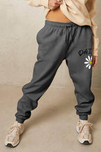 Simply Love Simply Love Full Size Drawstring DAISY Graphic Long Sweatpants - Delanoir