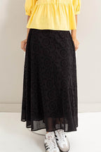 HYFVE Eyelet High-Waist Midi Skirt - Delanoir