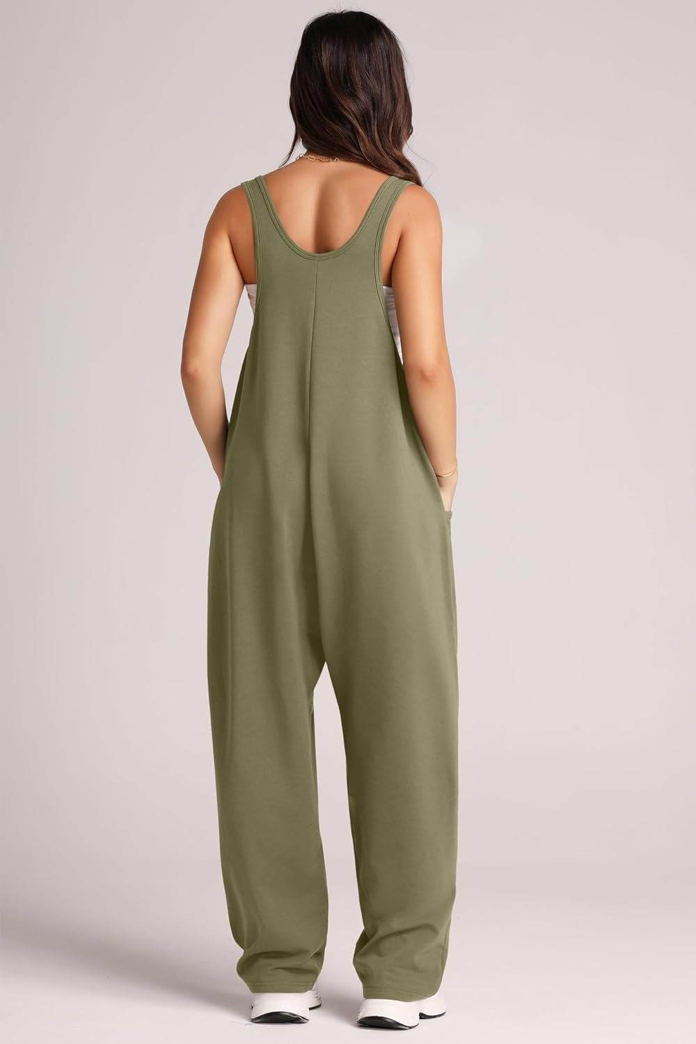 Lovelet Wide Strap Jumpsuit with Pockets - Delanoir