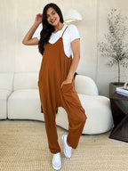 Double Take Full Size Sleeveless V-Neck Pocketed Jumpsuit - Delanoir