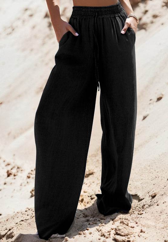 Drawstring Wide Leg Jeans - Delanoir