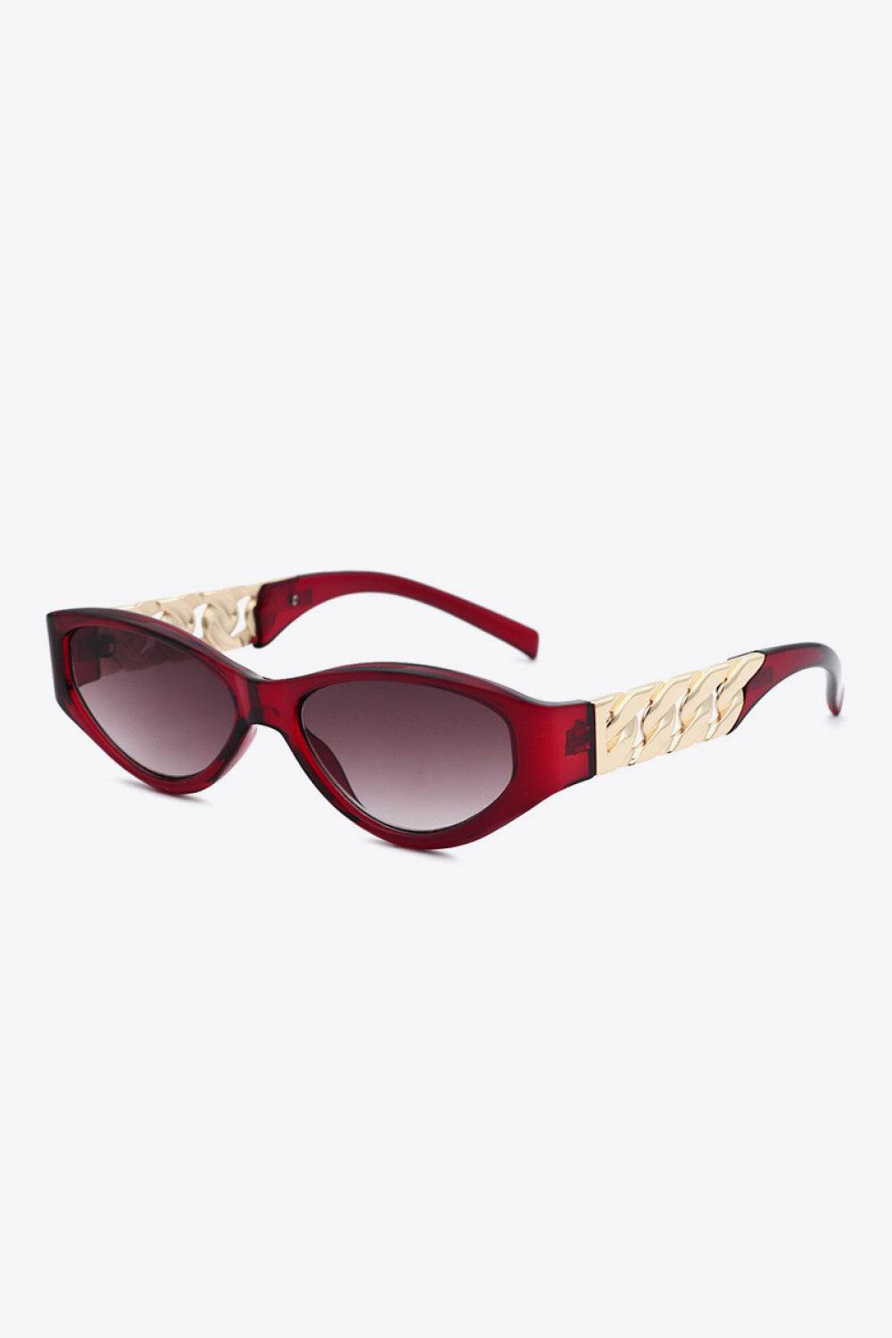 Chain Detail Temple Cat Eye Sunglasses - Delanoir