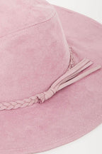 Fame Braided Faux Suede Hat - Delanoir