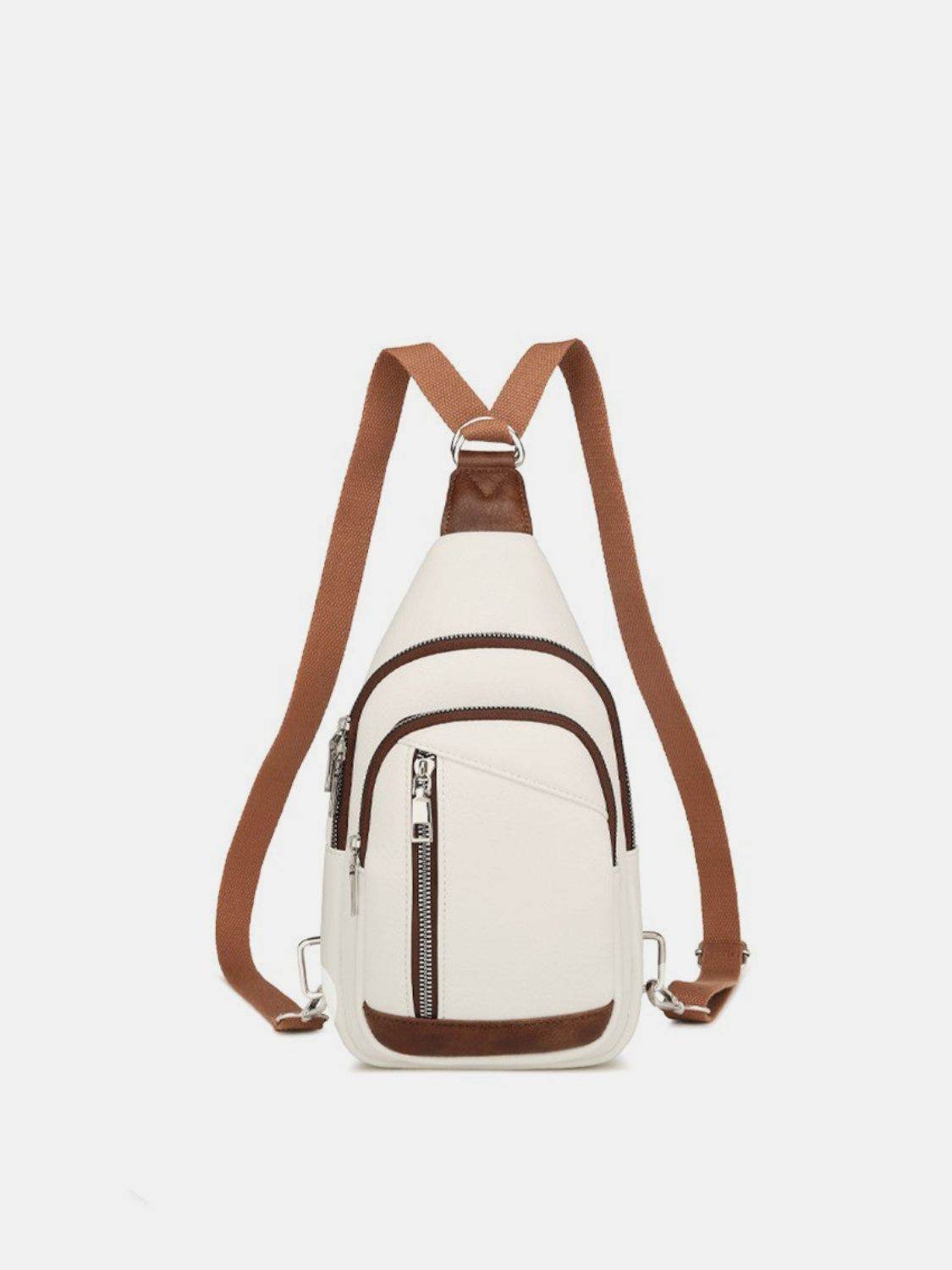 PU Leather Crossbody Bag with Two Detachable Strap - Delanoir
