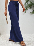 Wide Leg Drawstring Pants - Delanoir