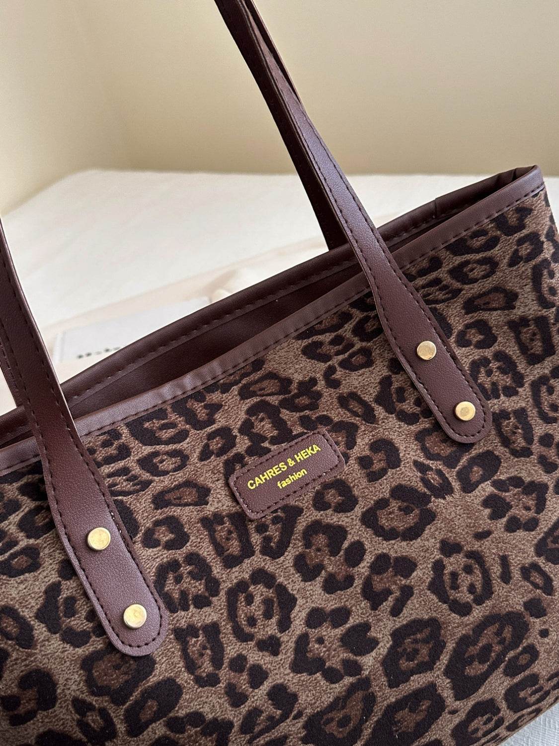 Leopard Polyester Tote Bag - Delanoir