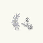 Moissanite 925 Sterling Silver Leaf Shape Stud Earrings - Delanoir