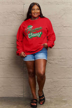 Simply Love Full Size MAMA CLAUS Round Neck Sweatshirt - Delanoir