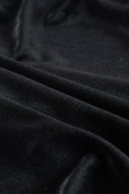 Surplice Long Sleeve Velvet Dress - Delanoir
