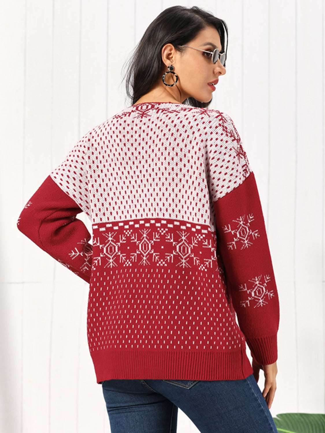 Snowflake Button Down Cardigan - Delanoir