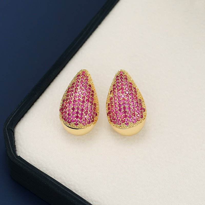 18K Gold-Plated Zircon Teardrop Earring - Delanoir