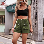 Cuffed Denim Shorts with Pockets - Delanoir