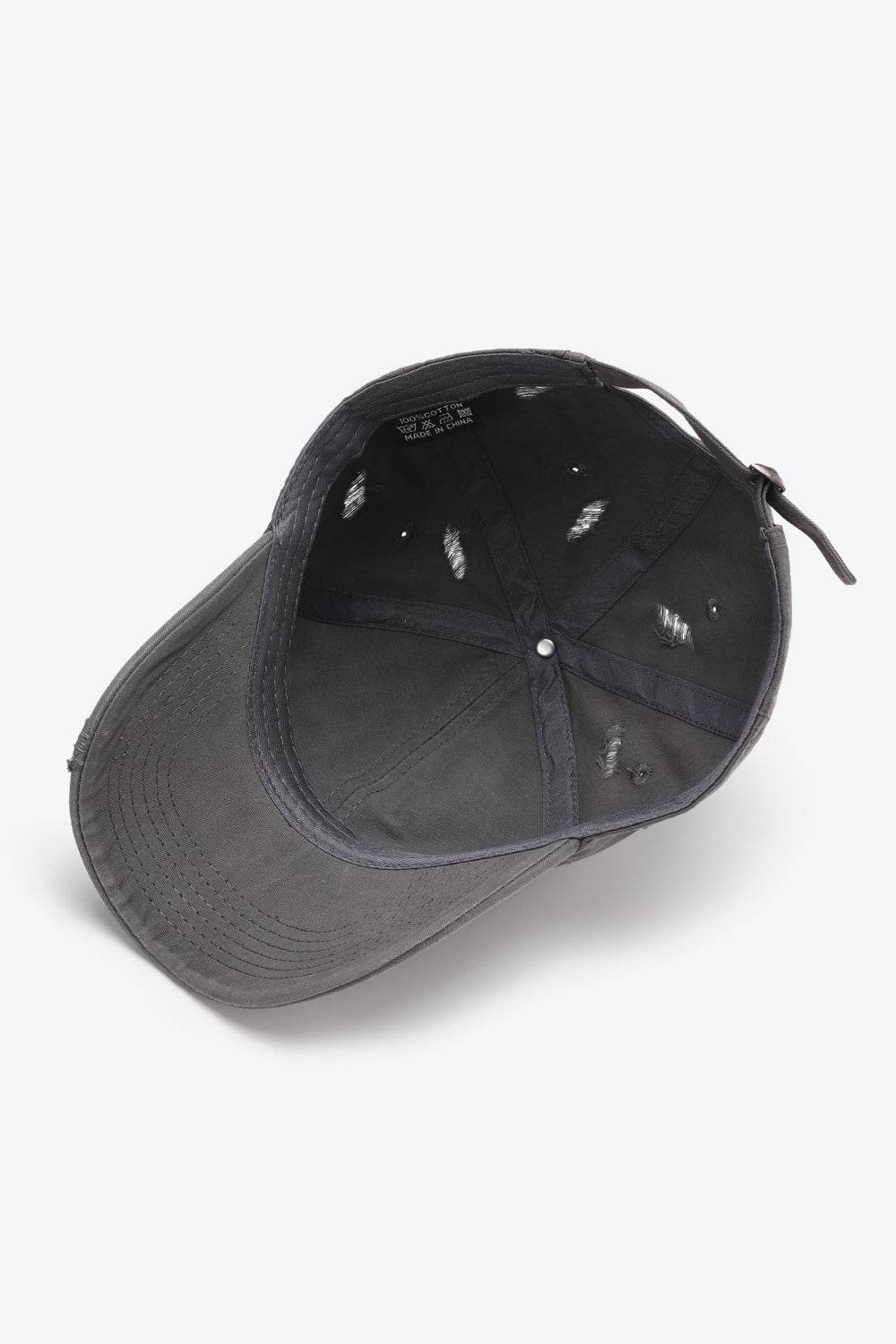 Distressed Adjustable Baseball Cap - Delanoir