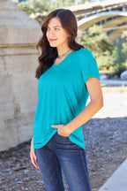 Basic Bae Full Size V-Neck Short Sleeve T-Shirt - Delanoir