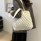Drawstring Bubble Texture Tote Bag - Delanoir