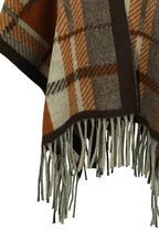 Cloak Sleeve Fringe Detail Poncho - Delanoir