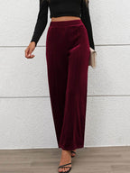 Elastic Waist Wide Leg Pants - Delanoir
