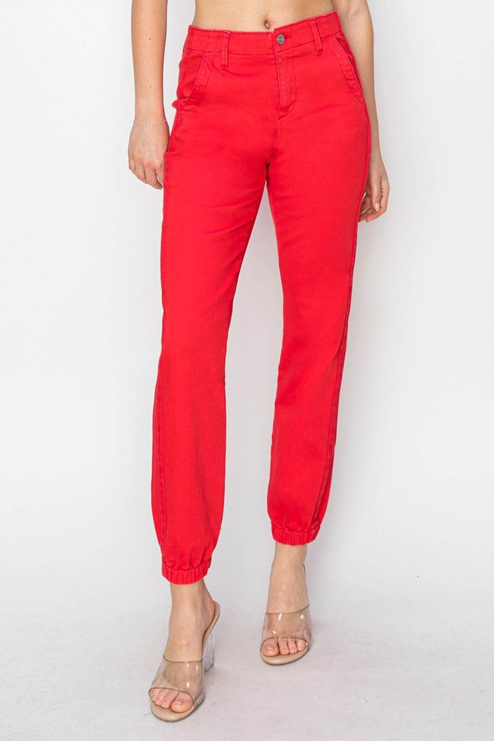 RISEN Full Size High Waisted Jogger Jeans - Delanoir