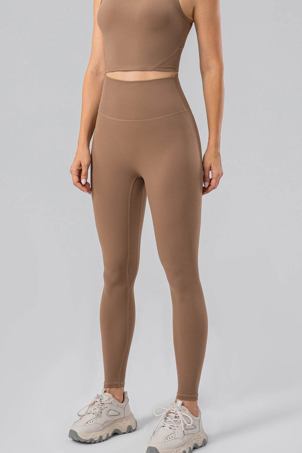 High Waist Wide Waistband Active Leggings - Delanoir