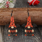 Wooden Point Hat Gnome Shape Earrings - Delanoir