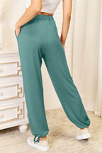 Basic Bae Full Size Soft Rayon Drawstring Waist Pants with Pockets - Delanoir