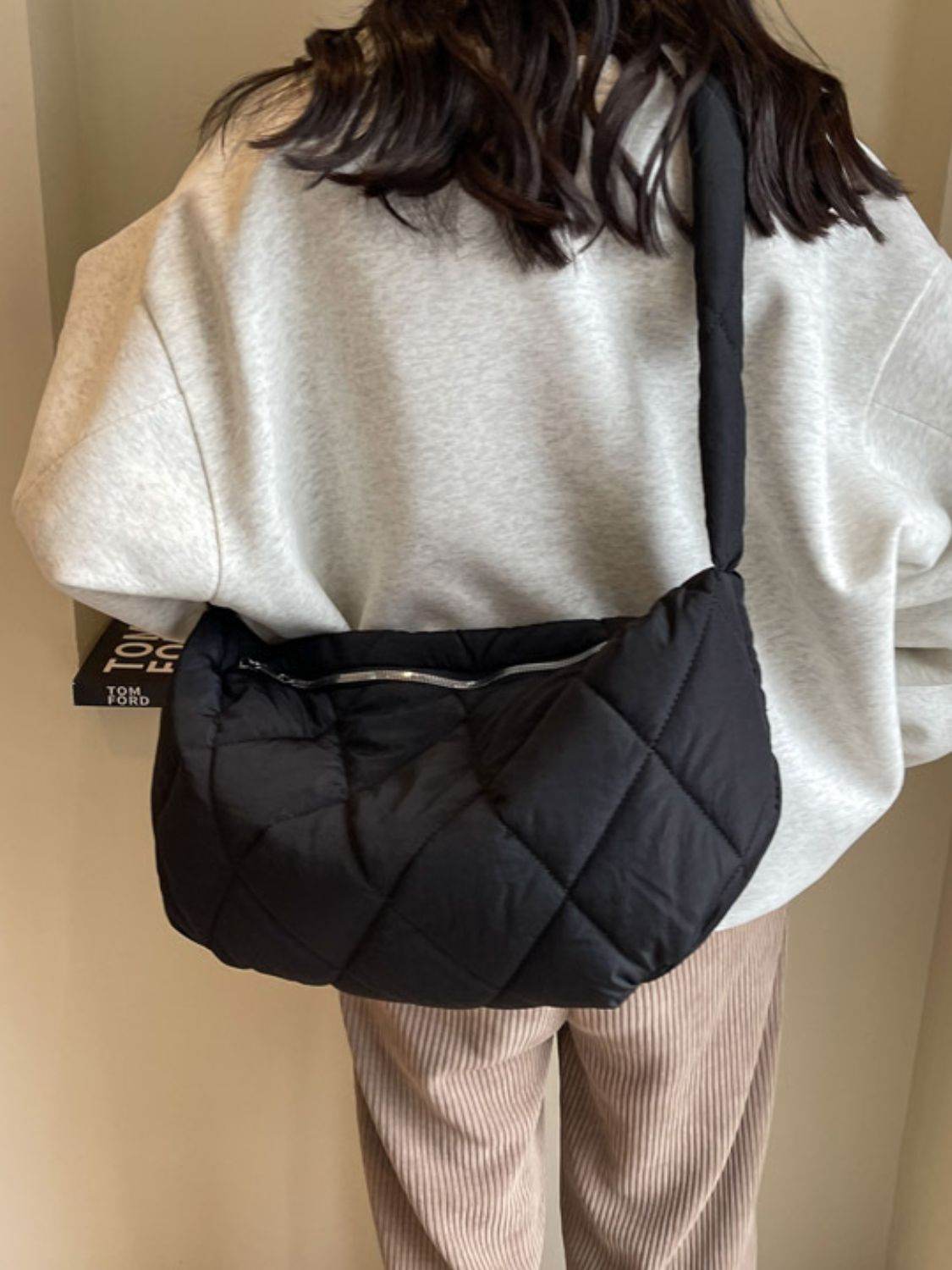 Quilted Polyester Crossbody Bag - Delanoir