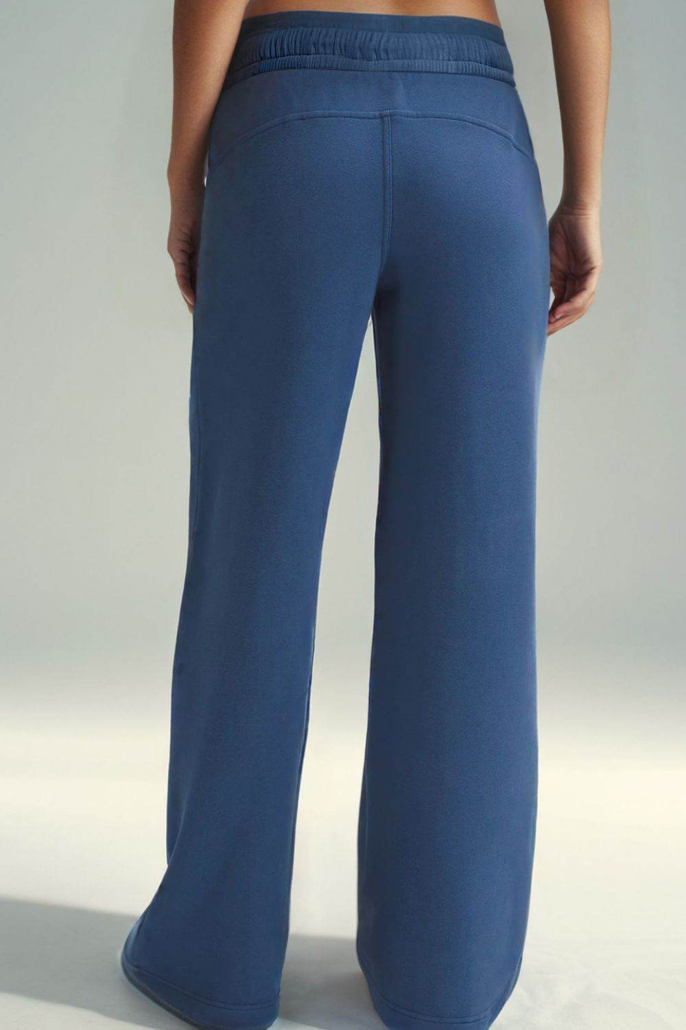 Drawstring Elastic Waist Straight Leg Pants - Delanoir