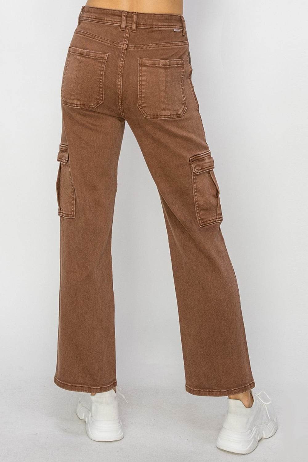 Risen Full Size High Rise Cargo Jeans - Delanoir