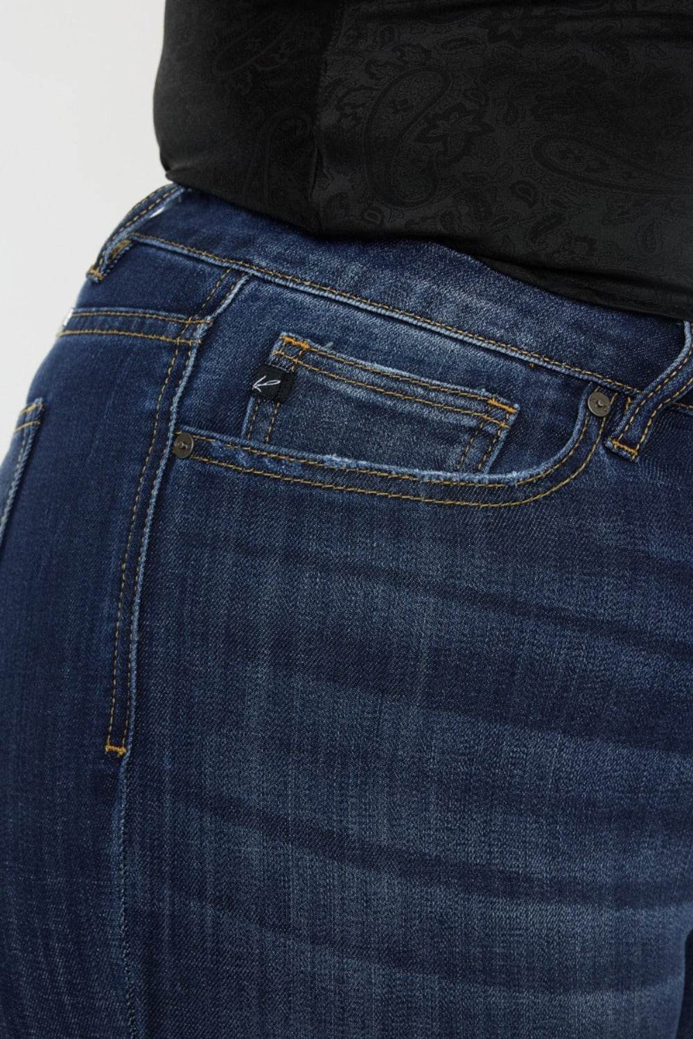 Kancan Full Size Mid Rise Slim Flare Jeans - Delanoir
