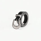 Studded Rhinestone PU Leather Belt - Delanoir