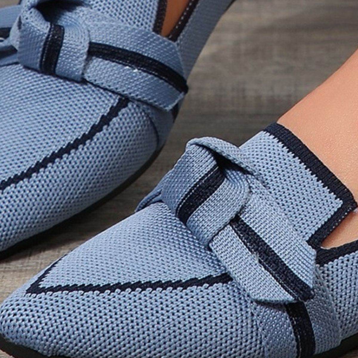 Bow Contrast Trim Point Toe Loafers - Delanoir