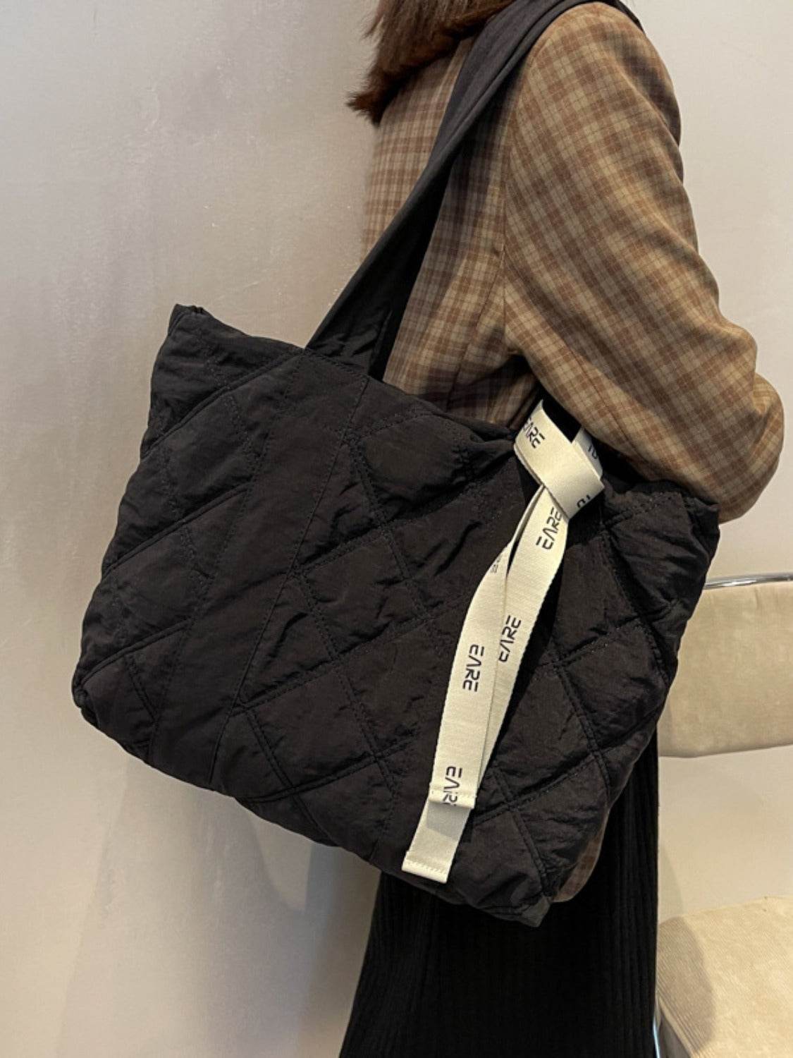 Quilted Nylon Large Tote Bag - Delanoir