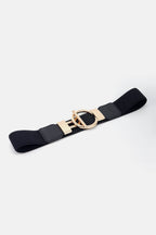 Circle Shape Buckle Zinc Alloy Buckle PU Leather Belt - Delanoir