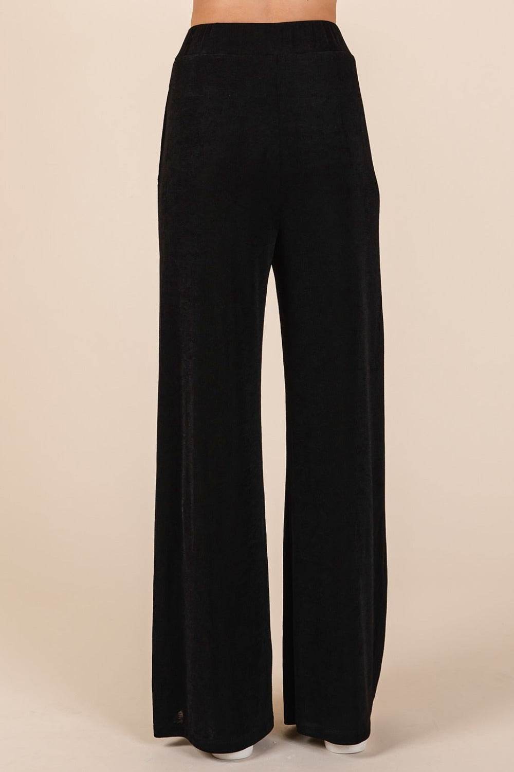 Mittoshop Elastic Waist Pants with Side Pockets - Delanoir