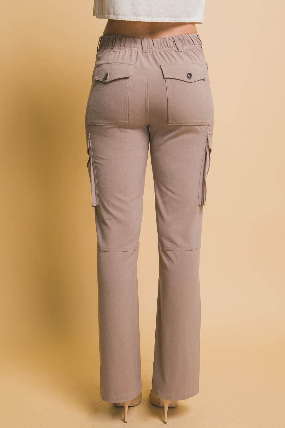 Love Tree High Rise Cargo Pants with Pockets - Delanoir