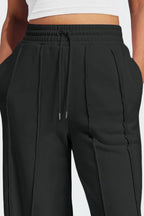 Drawstring Wide Leg Active Pants - Delanoir
