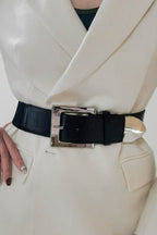 Zinc Alloy Buckle PU Leather Belt - Delanoir