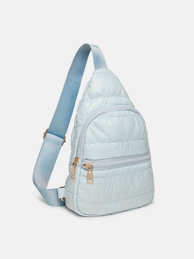 Quilted Adjustable Strap Puffy Sling Bag - Delanoir