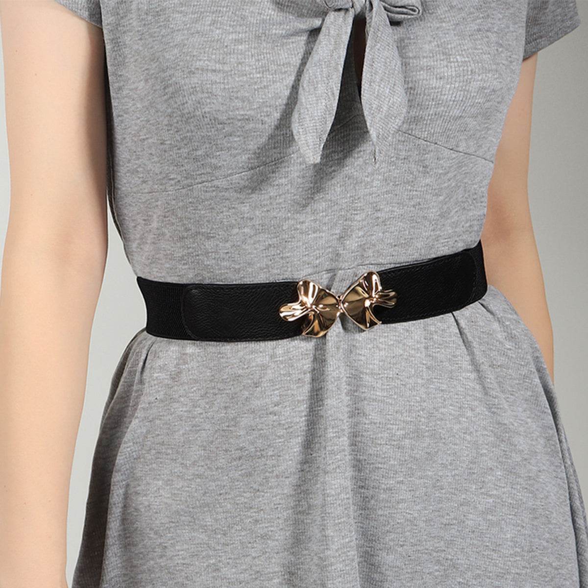 Alloy Buckle Elastic Belt - Delanoir
