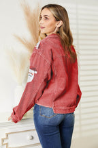 Santa Sequin Raw Hem Jacket - Delanoir