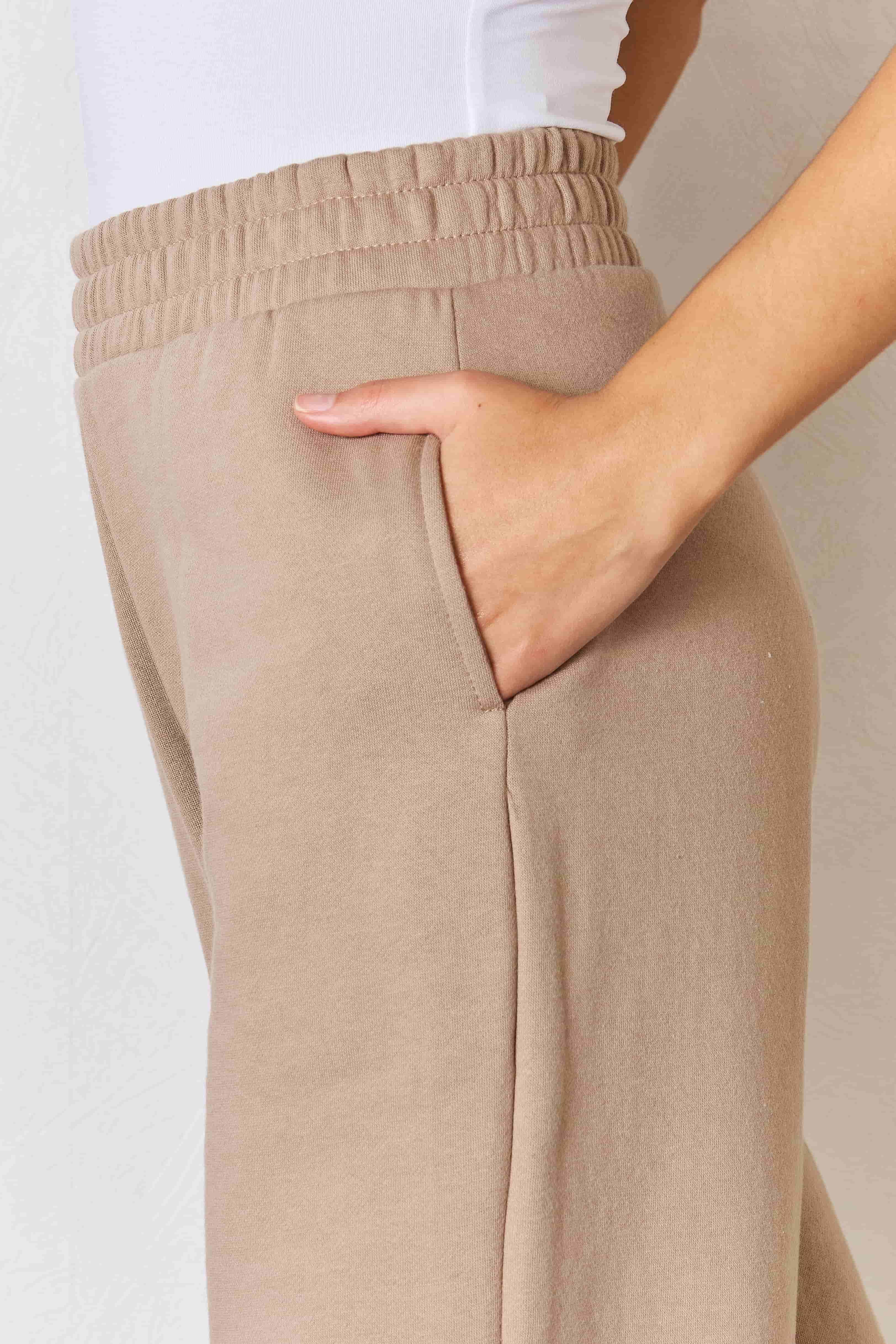 RISEN Wide Waistband Slit Wide Leg Pants - Delanoir
